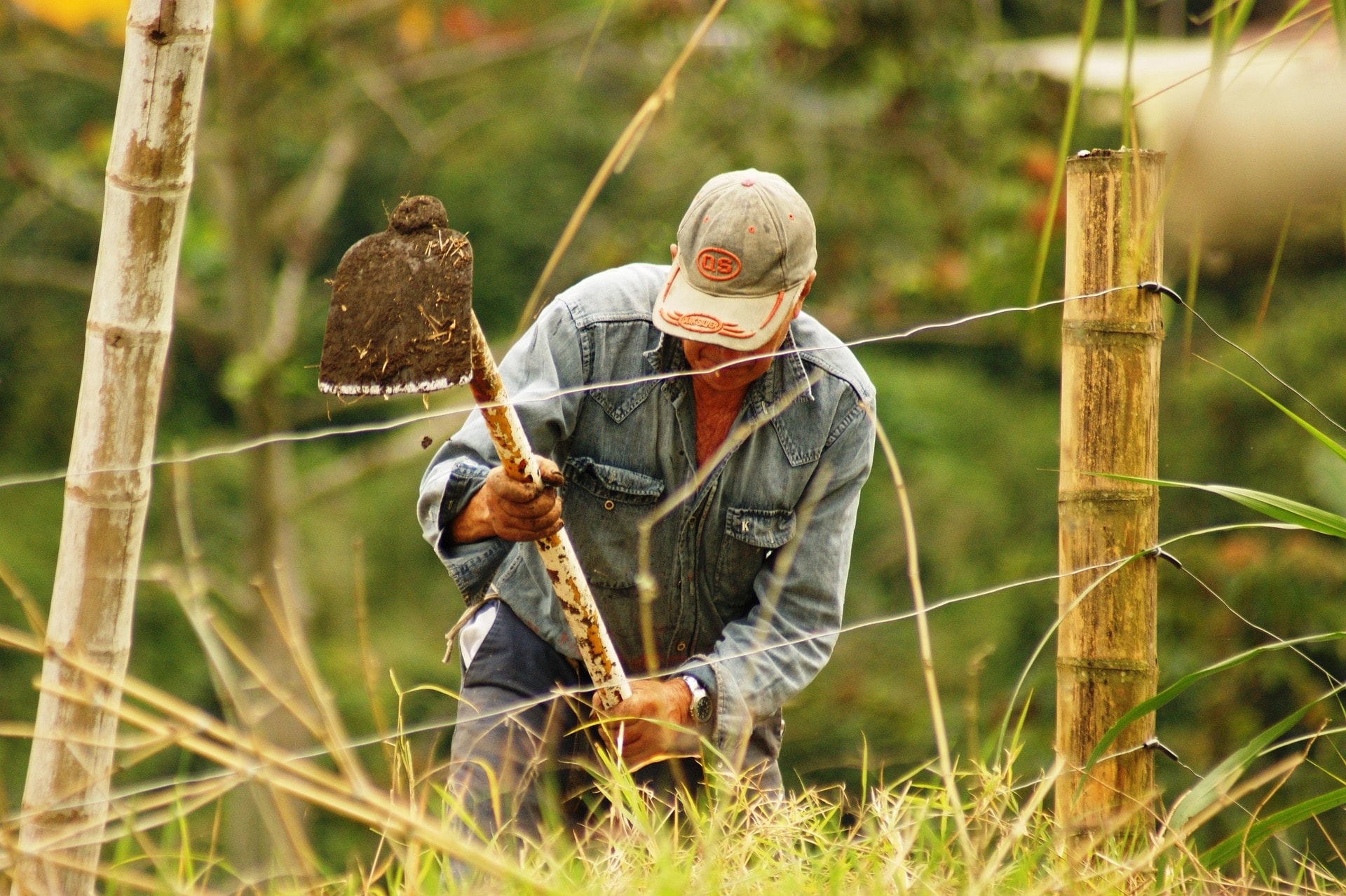 Campesinos labrando la tierra en comunidad